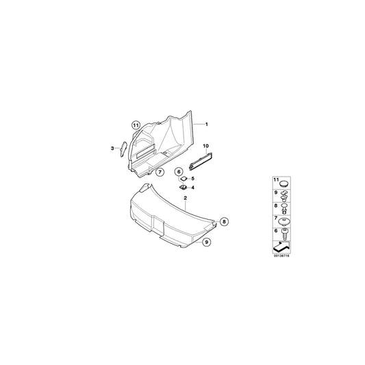 Genuine BMW 51476973523 E63 E63 Left Trunk Trim ANTHR.-MELANGE (Inc. 635d, 645Ci & M6) | ML Performance US Car Parts
