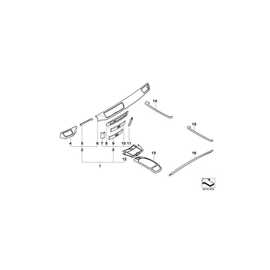 Genuine BMW 51457042659 E65 E66 Wood Panel, Radio ESCHE HELL (Inc. 735Li, ALPINA B7 & 740Li) | ML Performance US Car Parts