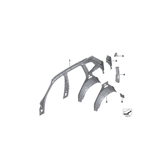 Genuine BMW 41007493972 Reinforcement D-Pillar Inside Right (Inc. X3) | ML Performance US Car Parts