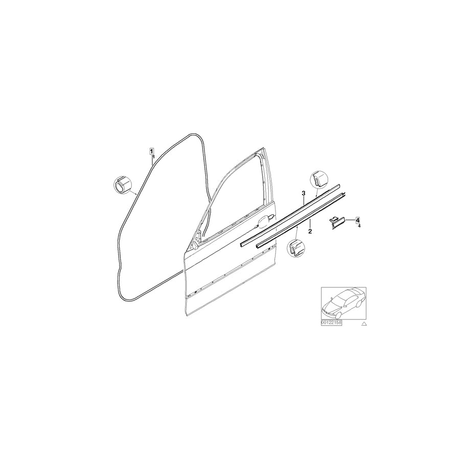 Genuine BMW 51338250398 E46 Inner Right Window Channel Cover (Inc. 318ti, 316ti & 318td) | ML Performance US Car Parts