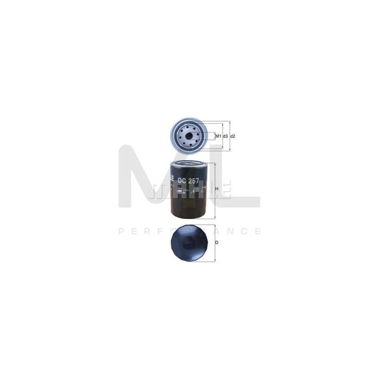MAHLE ORIGINAL OC 257 Oil Filter Spin-on Filter, with one anti-return valve | ML Performance Car Parts