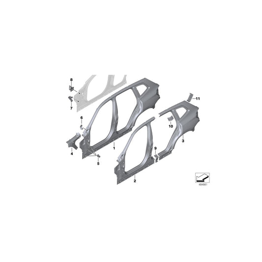 Genuine BMW 41008495533 G06 G01 Bracket, Side Panel Column A (Inc. X5 40iX, X3 20i 1.6 & X4 30dX) | ML Performance US Car Parts