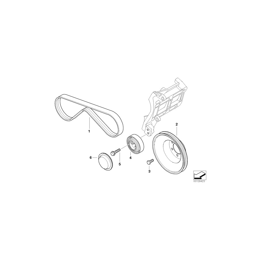 Genuine BMW 64552245451 E36 E34 Ribbed V-Belt 4PK X 778 (Inc. 525tds, 525td & 325td) | ML Performance US Car Parts