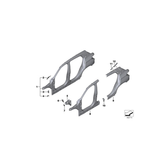 Genuine BMW 41008491740 F39 Reinforcement Plate, C-Pillar Right Rear (Inc. X2 20i, X2 25iX & X2 M35iX) | ML Performance US Car Parts