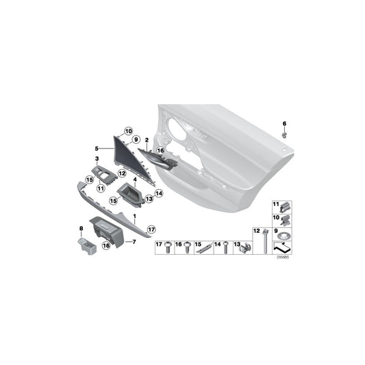 Genuine BMW 51427291436 F06 Trim, Door, Wood, Oak, High-Gloss, Right (Inc. 640d, 650iX & 640i) | ML Performance US Car Parts