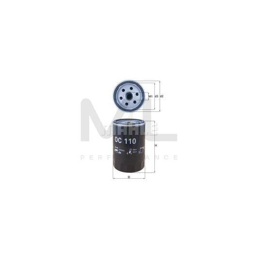 MAHLE ORIGINAL OC 110 Oil Filter Spin-on Filter, with one anti-return valve | ML Performance Car Parts