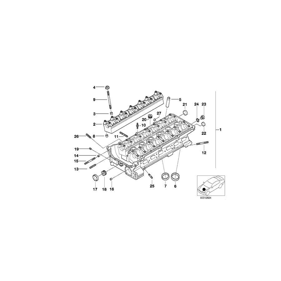 Genuine BMW 11127514539 E36 E85 E39 Cylinder Head With Bearing Ledges (Inc. 520i, Z3 2.2i & Z3 2.0) | ML Performance US Car Parts