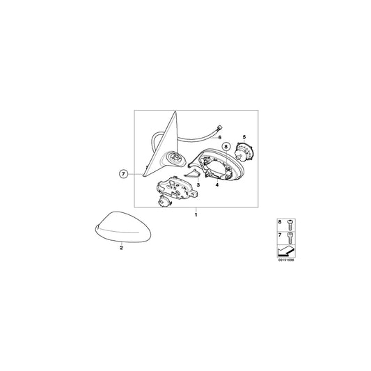Genuine BMW 51167176175 E92 E93 Outside Mirror Heated With Memory, Left (Inc. 325i, 328xi & 335xi) | ML Performance US Car Parts