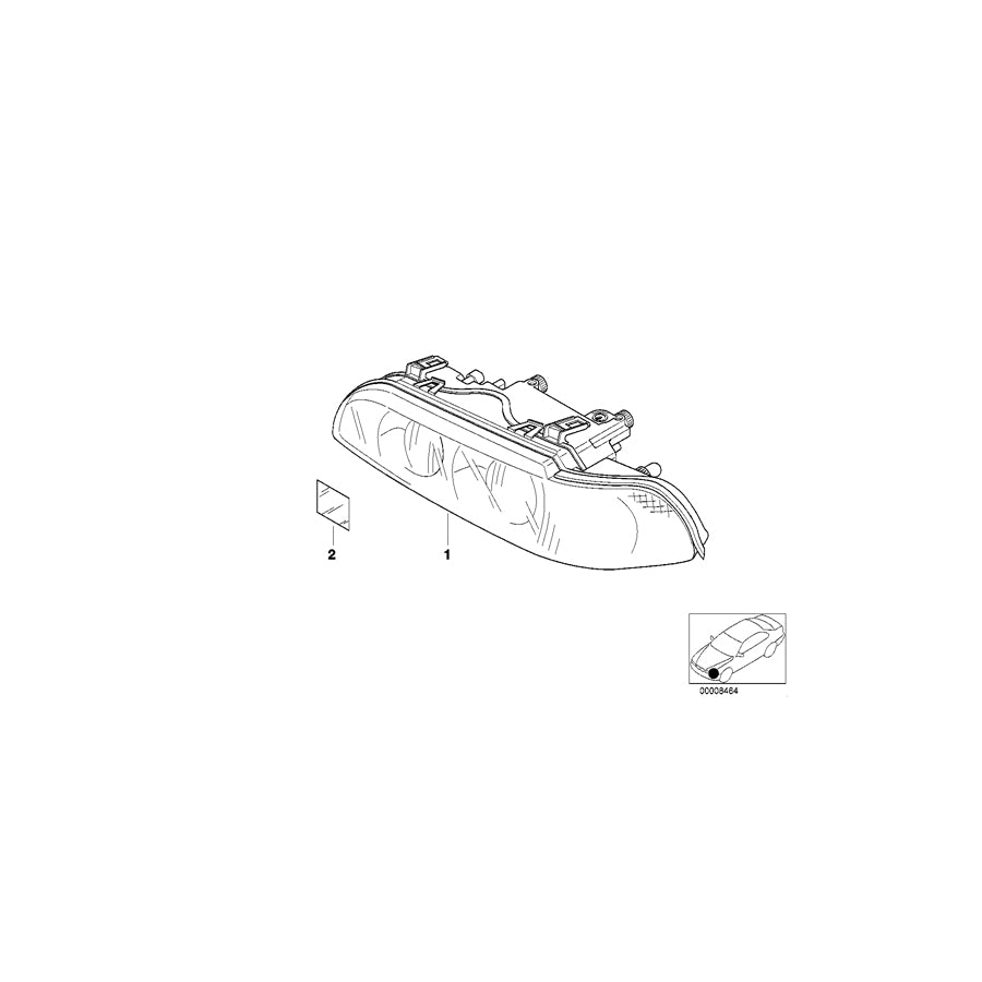 Genuine BMW 63128372754 E39 Headlight Right (Inc. 540iP, 520i & 535i) | ML Performance US Car Parts