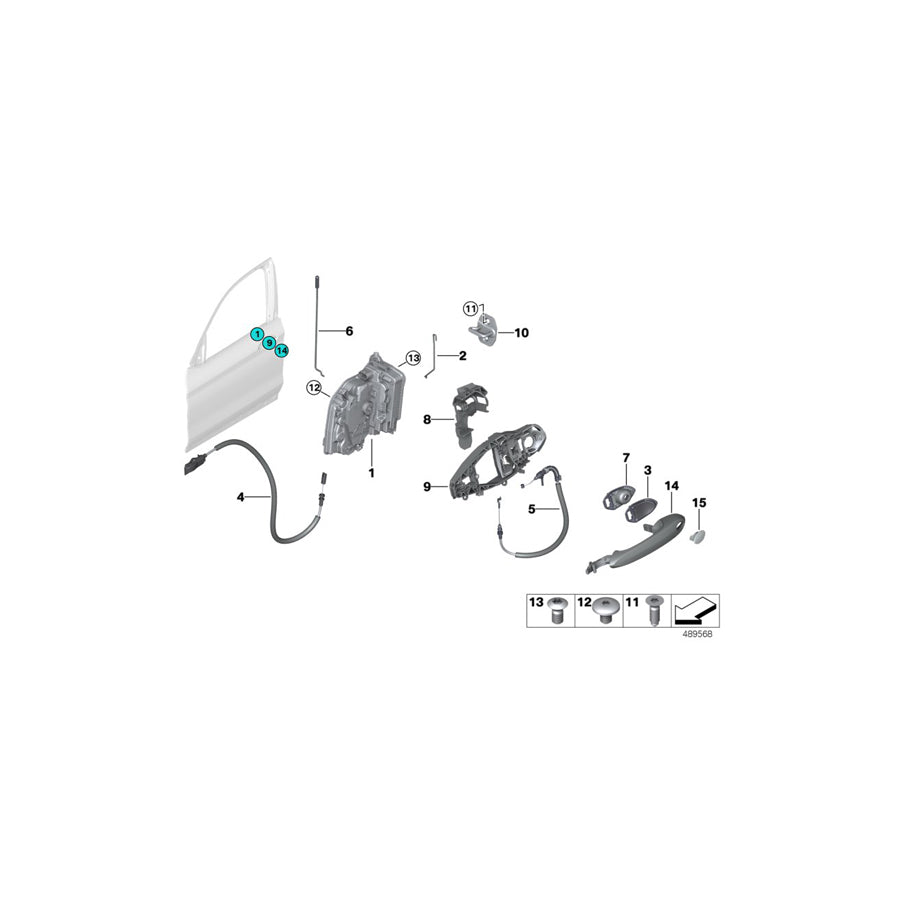 Genuine BMW 51218492036 G01 G02 Door Handle, Painted, Exterior Right SPARKLING STORM (Inc. X4 20dX & X3) | ML Performance US Car Parts