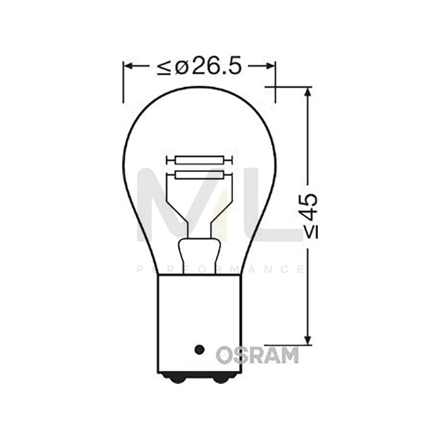 OSRAM ORIGINAL 7528-02B Bulb, indicator 12V 21/5W, P21/5W, BAY15d | ML Performance Car Parts