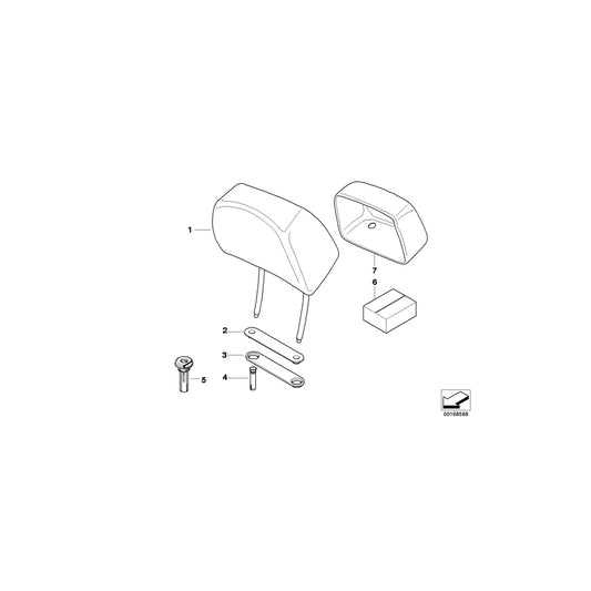 Genuine BMW 52107219568 E60 E61 Trim Cover, Head Restraint, Comfort NATURBRAUN (Inc. 525xi, 525i & 528xi) | ML Performance US Car Parts