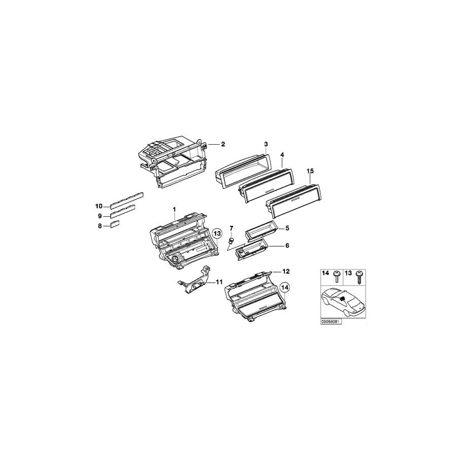 Genuine BMW 51168259495 E46 Front Ashtray Insert CHROM (Inc. 320i, M3 & 320d) | ML Performance US Car Parts