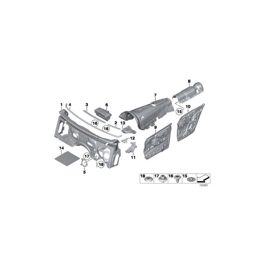 Genuine BMW 51487238847 F07 F07 Sound Insulation, Left Scuttle (Inc. 520d, 550iX & 528i) | ML Performance US Car Parts