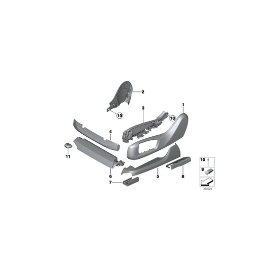 Genuine BMW 52107335061 G11 F15 F16 Finisher, Upper Rail, Exterior, Left CAN.BEIGE (Inc. X6 35iX, 730i & 530e) | ML Performance US Car Parts