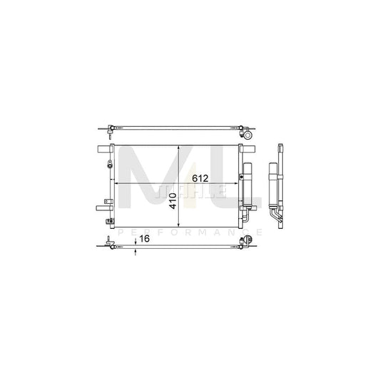 MAHLE ORIGINAL AC 557 000S Air conditioning condenser with dryer, with seal ring | ML Performance Car Parts