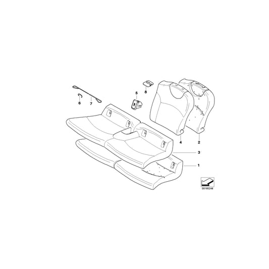 Genuine BMW 52202753272 Clubman R56 Cover Backrest Cloth Right CARBON BLACK (Inc. Cooper D 2.0, Coop.S BEV & One Eco 55kW) | ML Performance US Car Parts