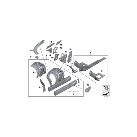 Genuine BMW 41217421794 G12 G11 Crash Reinforcement, Right (Inc. 750iX, 750dX & 750LiX 4.0) | ML Performance US Car Parts