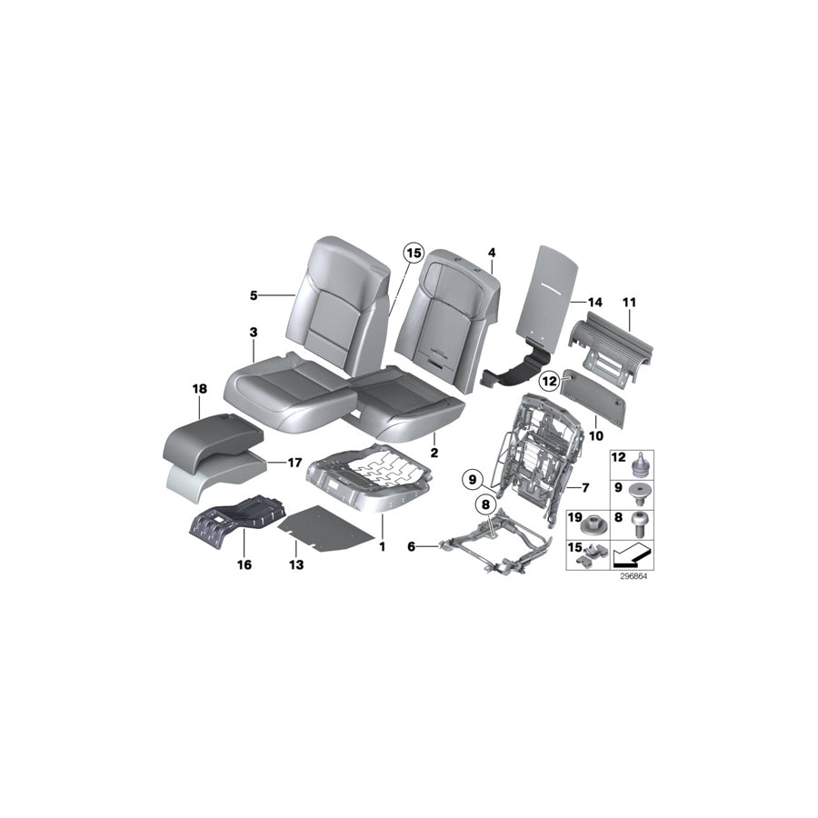 Genuine BMW 52207317369 F02 F01 F03 Cover For Comfort Seat, Leather Left NASW SCHWARZ (Inc. 760i, 750LiS & 750LiX) | ML Performance US Car Parts