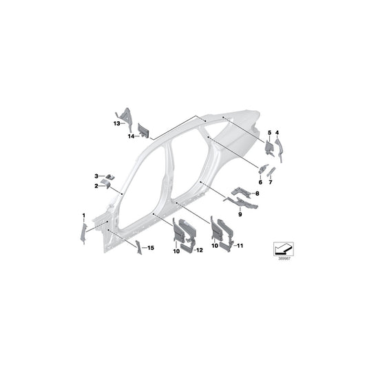 Genuine BMW 41007276577 F34 F34 Molded Part F Entrance Inside,Rear (Inc. 340iX, 330d & 330dX) | ML Performance US Car Parts