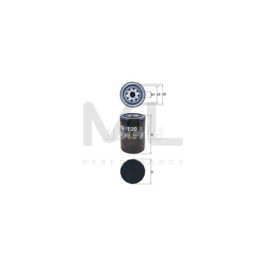 MAHLE ORIGINAL OC 120 Oil Filter Spin-on Filter, with one anti-return valve | ML Performance Car Parts