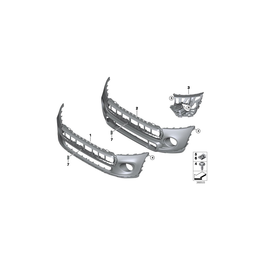 Genuine BMW 51117379436 F56 F55 Trim Cover, Bumper, Primed, Front COOPER S (Inc. Cooper S & Cooper SD) | ML Performance US Car Parts