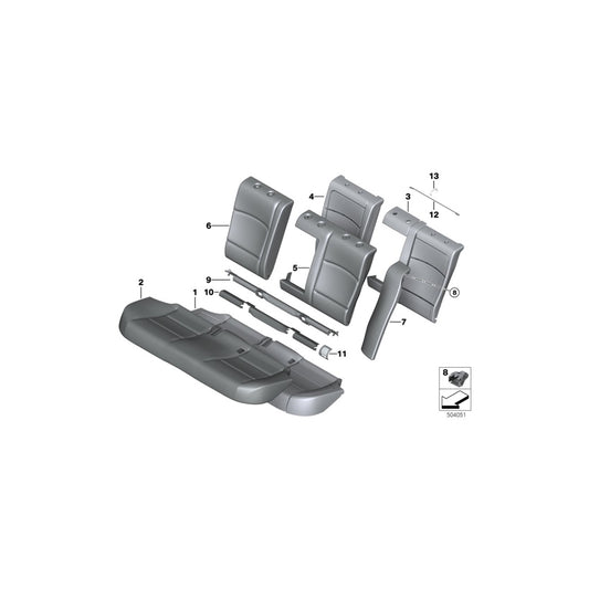 Genuine BMW 52207358413 F10 Cover Backrest Leather Left VENETOBEIGE (Inc. 530dX, 525d & 528iX) | ML Performance US Car Parts