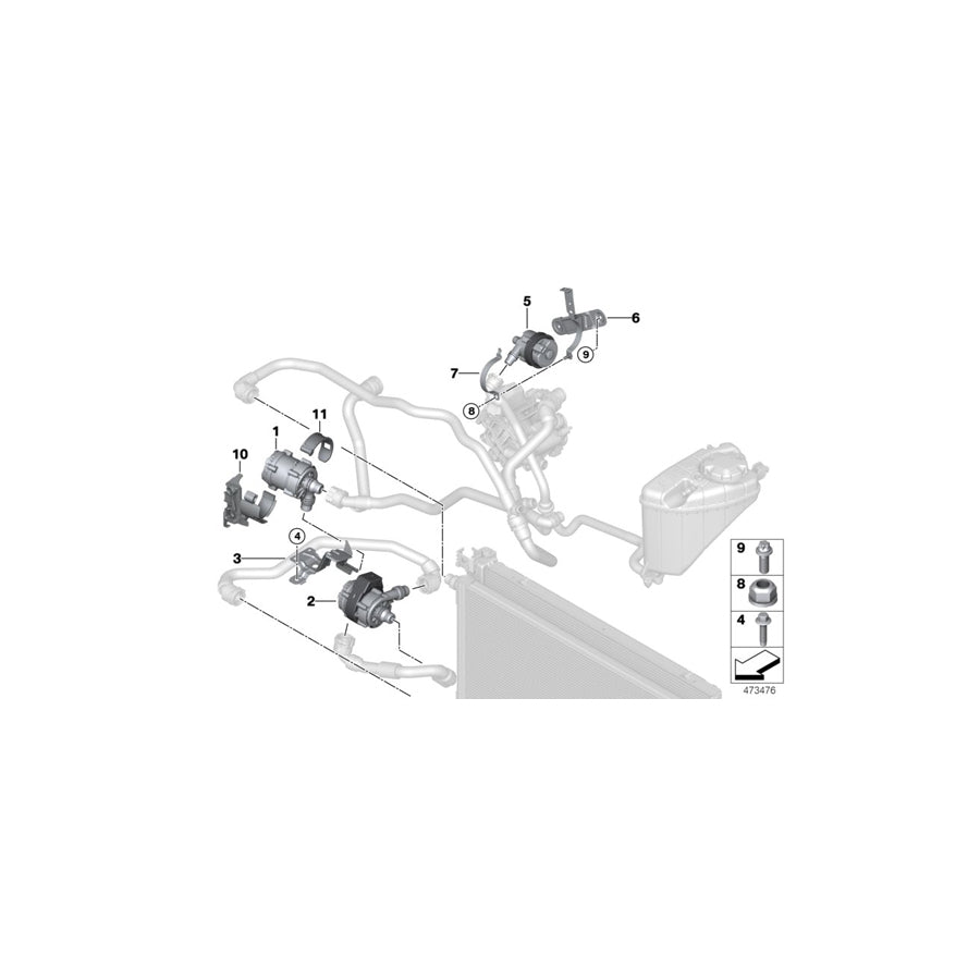 Genuine BMW 11518638238 G11 G30 G12 Auxiliary Water Pump (Inc. 740eX, 740Le & 740LeX) | ML Performance US Car Parts