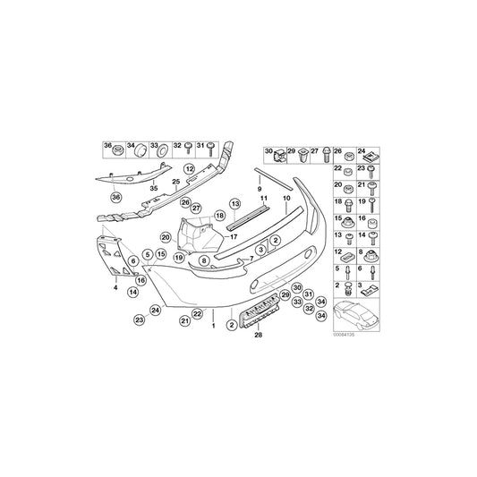 Genuine BMW 51128234216 E52 Insert, Lateral, Bumper Rear Right (Inc. ALPINA V8 & Z8) | ML Performance US Car Parts
