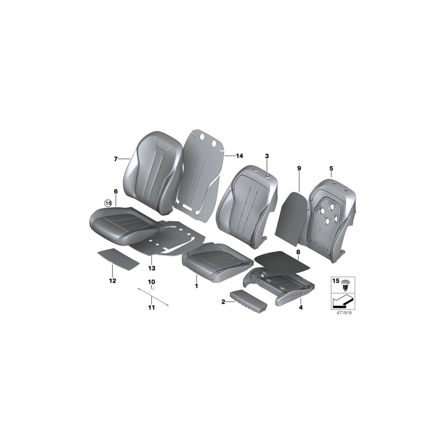 Genuine BMW 52107352264 F15 F16 Leather Cover For Basic Seat CANBERRABEIGE (Inc. X5 40eX, X5 40dX & X6 35i) | ML Performance US Car Parts