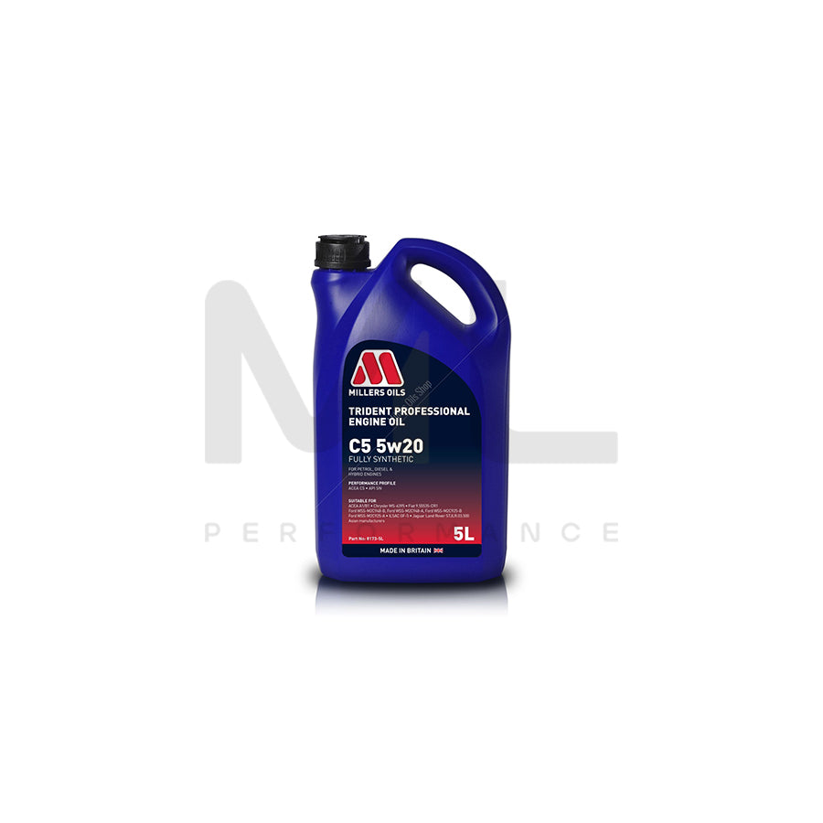 Millers Oils Trident Professional C5 5W-20 Fully Synthetic Engine Oil 5l | Engine Oil | ML Car Parts UK | ML Performance