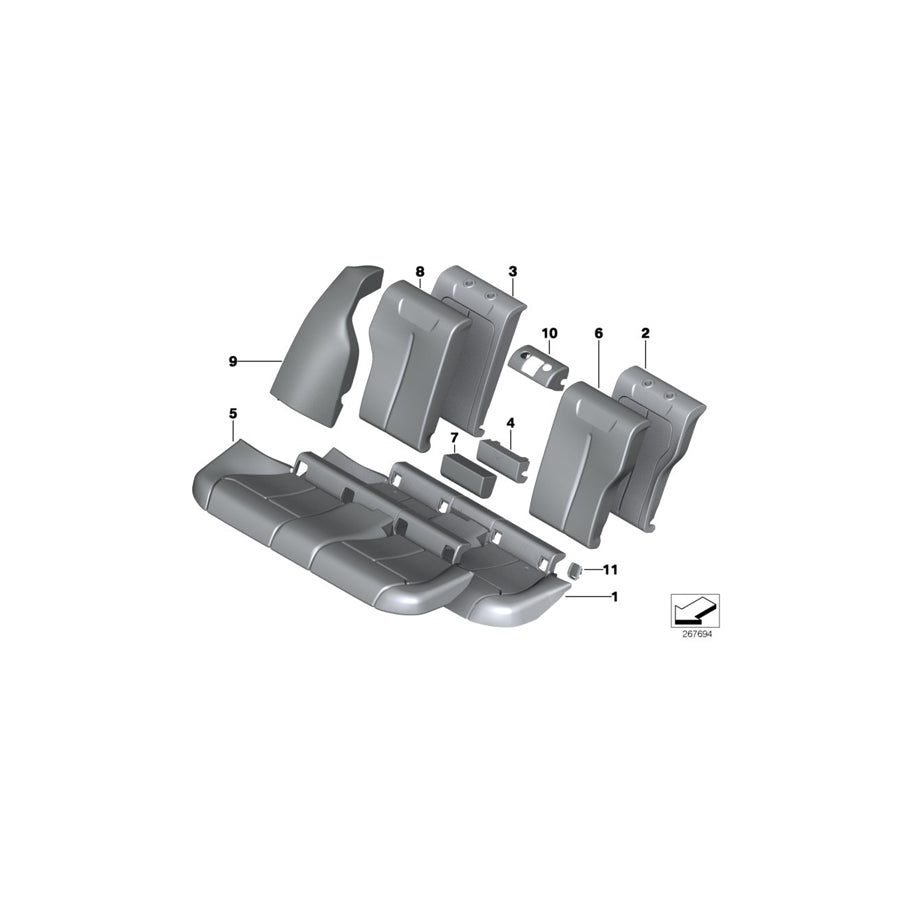 Genuine BMW 52207309767 F31 F30 Seat Cover Leather EVERESTGRAU (Inc. 330iX, 330d & 325d) | ML Performance US Car Parts