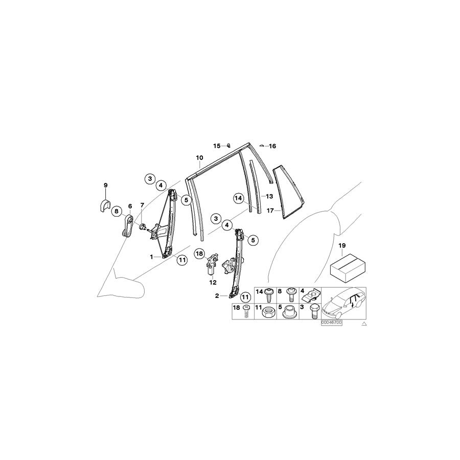 Genuine BMW 51347890698 E46 Window Guide Web Cover Right GLANZSCHWARZ (Inc. 325i, 318d & 323i) | ML Performance US Car Parts