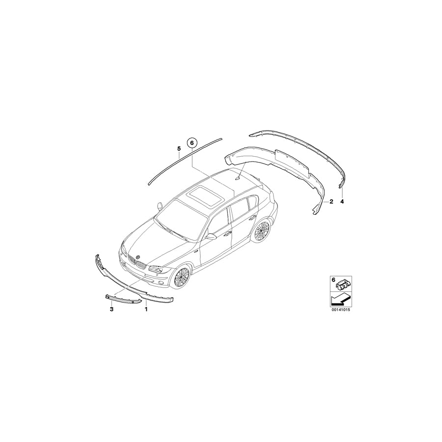 Genuine BMW 51127136091 E87 Prot.Rubber Strip,Primed Bumper Rear (Inc. 118d, 120i & 130i) | ML Performance US Car Parts