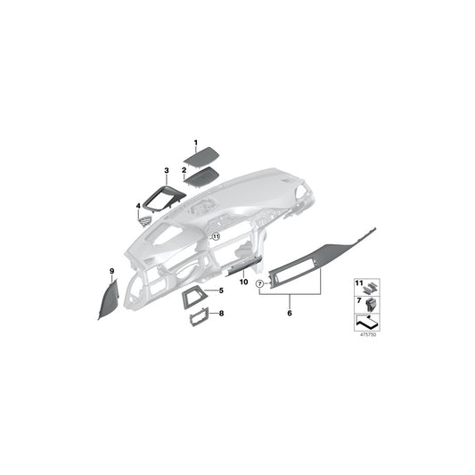 Genuine BMW 51459357925 F33 F83 F82 Trim For Dashb.Fineline Anthrac.Driver PERLGLANZ CHROM (Inc. 430d, 435dX & 335dX) | ML Performance US Car Parts