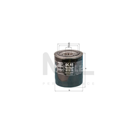 MAHLE ORIGINAL OC 45 Oil Filter Spin-on Filter, with one anti-return valve | ML Performance Car Parts