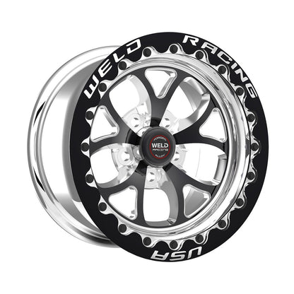 Weld 76HB7100B72F S76 Beadlock Wheel 17x10 5x4.75 ET43 BS7.2 Black Center - Polished Shell