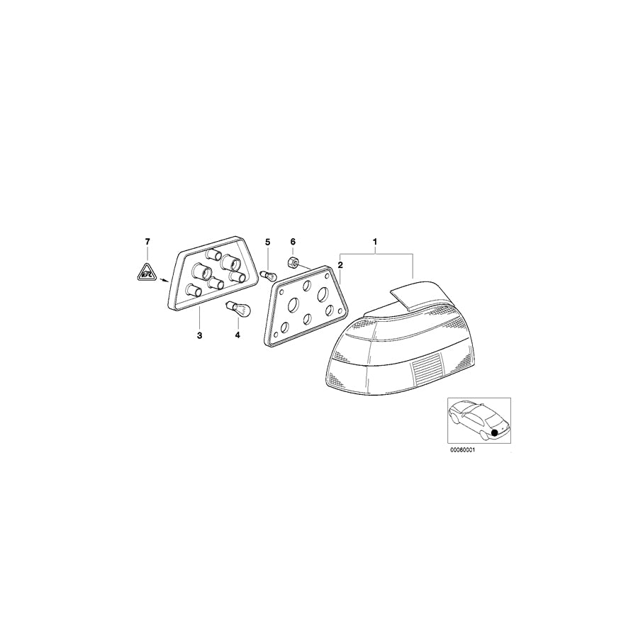 Genuine BMW 63218363557 E39 Tail Light Left (Inc. 528i, 540i & 520i) | ML Performance US Car Parts