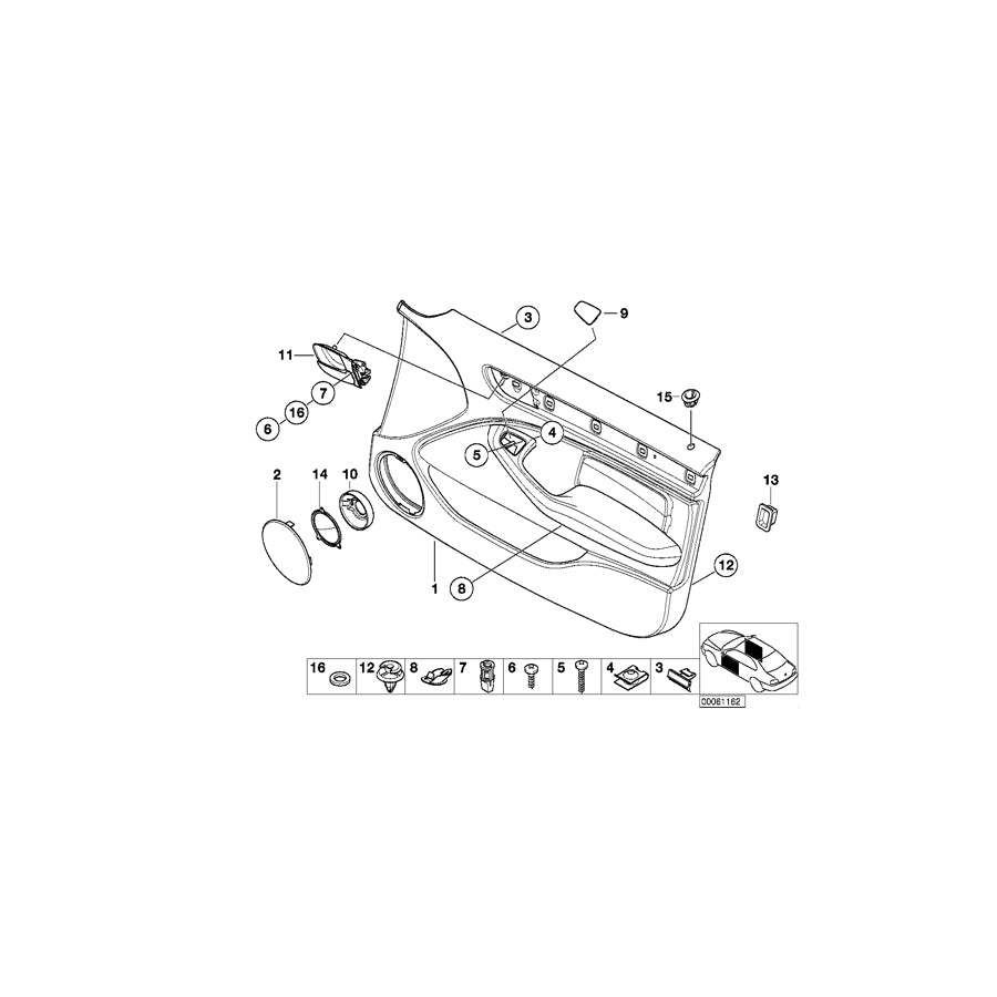 Genuine BMW 51418217203 E46 Door Trim Panel, Front Left ANTHRAZIT (Inc. 316i, 316i 1.9 & 330i) | ML Performance US Car Parts
