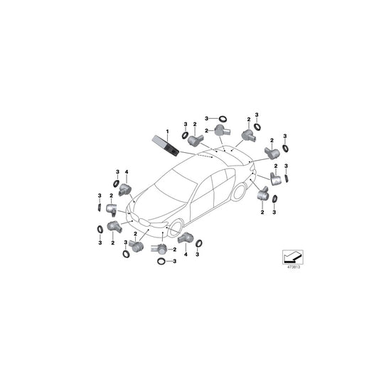 Genuine BMW 66209361559 G11 F90 G12 Ultrasonic Sensor, Singapore Gray WB41 (Inc. 740Li, 730LdX & 740e) | ML Performance US Car Parts