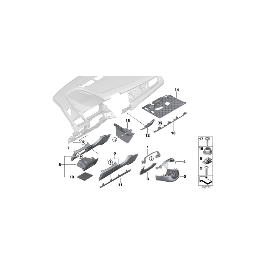 Genuine BMW 51456843860 F48 F46 Trim Panel, Steering Column, Bottom (Inc. X1 16d, X1 28iX & 220dX) | ML Performance US