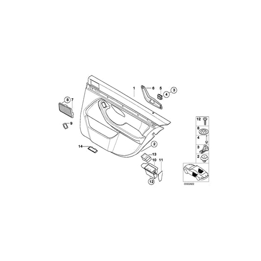 Genuine BMW 51427140074 E39 Door Trim Panel, Rear, Right SANDBEIGE O7SN (Inc. 540i, 520i & 535i) | ML Performance US Car Parts