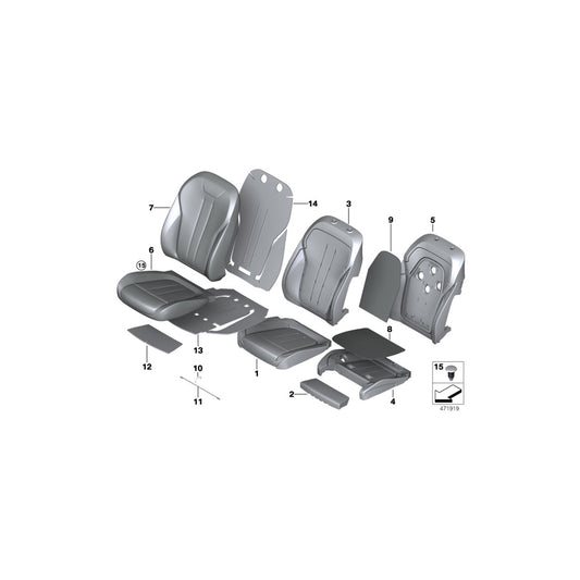 Genuine BMW 52107411440 F15 Basic Backrest Leather Cover, Right MOKKA (Inc. X5) | ML Performance US Car Parts