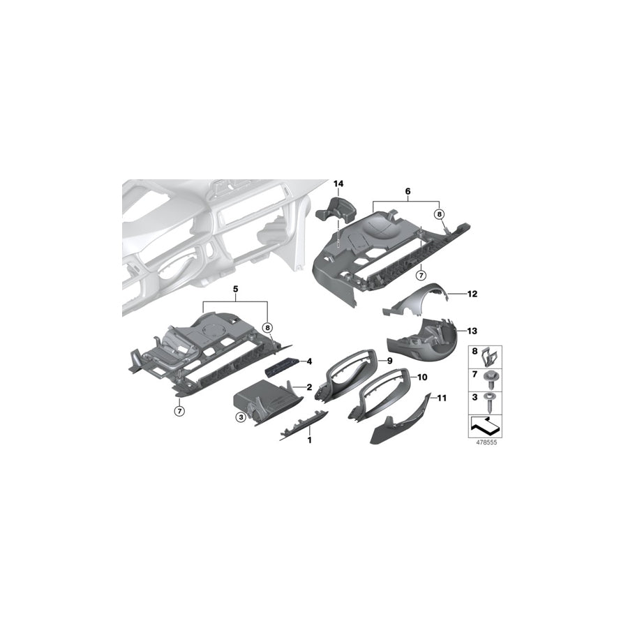 Genuine BMW 51459382565 F82 F34 Trim Panel In Footwell For Knee Airbag SCHWARZ (Inc. 320iX, 335iX & 435iX) | ML Performance US Car Parts