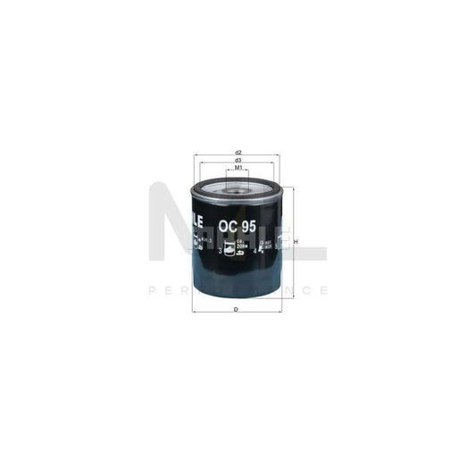 MAHLE ORIGINAL OC 95 Oil Filter Spin-on Filter, with one anti-return valve | ML Performance Car Parts