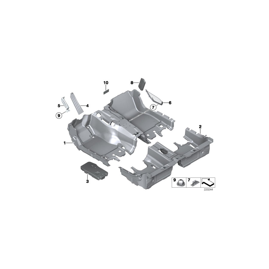 Genuine BMW 51478054154 F06 F06 Floor Trim Cover, Front ANTHRAZIT (Inc. 650iX 4.4, 640dX & ALPINA B6) | ML Performance US Car Parts