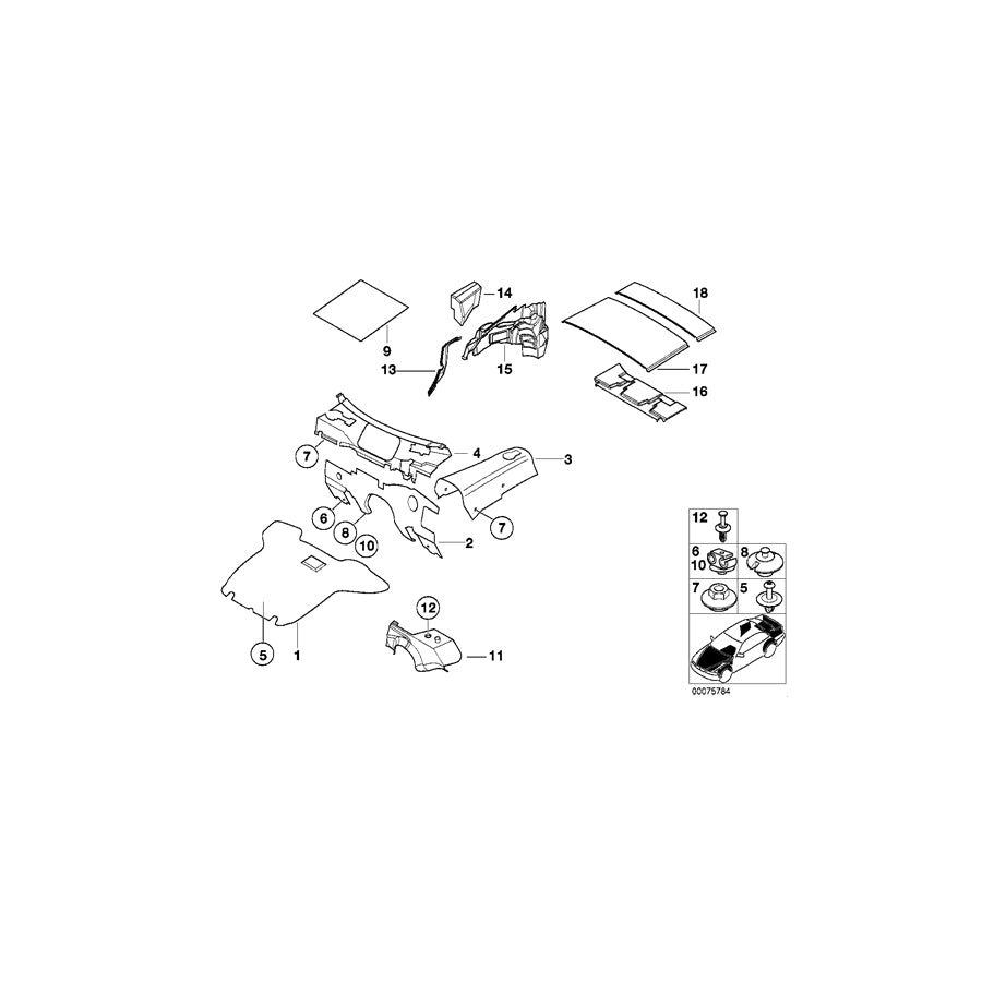 Genuine BMW 51488399646 E36 Sound Insulating Roof Rear (Inc. Z3 2.8, Z3 3.0i & Z3 M) | ML Performance US Car Parts