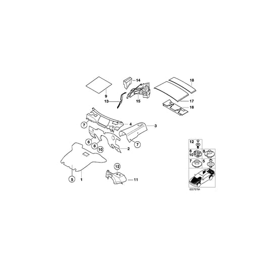 Genuine BMW 51488399646 E36 Sound Insulating Roof Rear (Inc. Z3 2.8, Z3 3.0i & Z3 M) | ML Performance US Car Parts