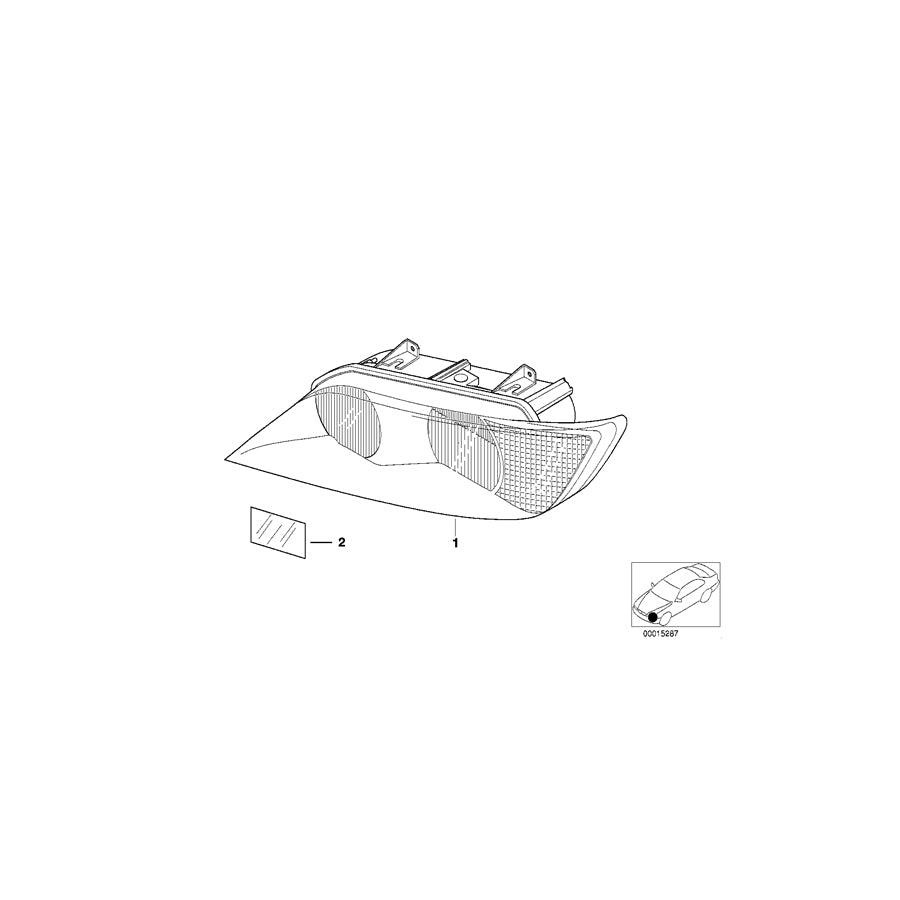 Genuine BMW 63128379707 E36 Headlight Left (Inc. Z3 2.0, Z3 1.8 & Z3 2.2i) | ML Performance US Car Parts