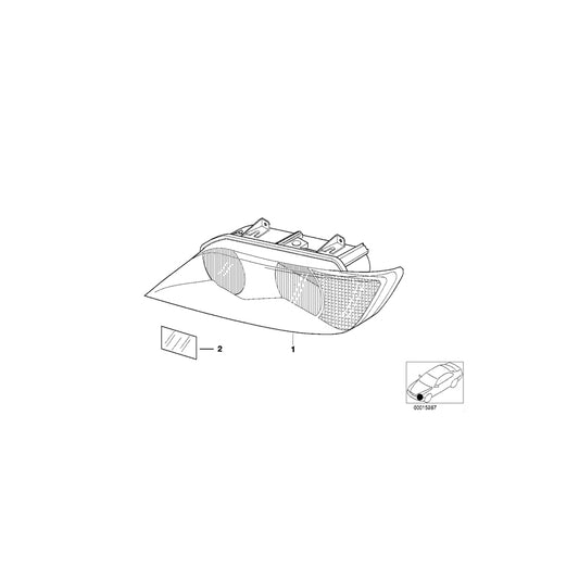 Genuine BMW 63128379707 E36 Headlight Left (Inc. Z3 2.0, Z3 1.8 & Z3 2.2i) | ML Performance US Car Parts